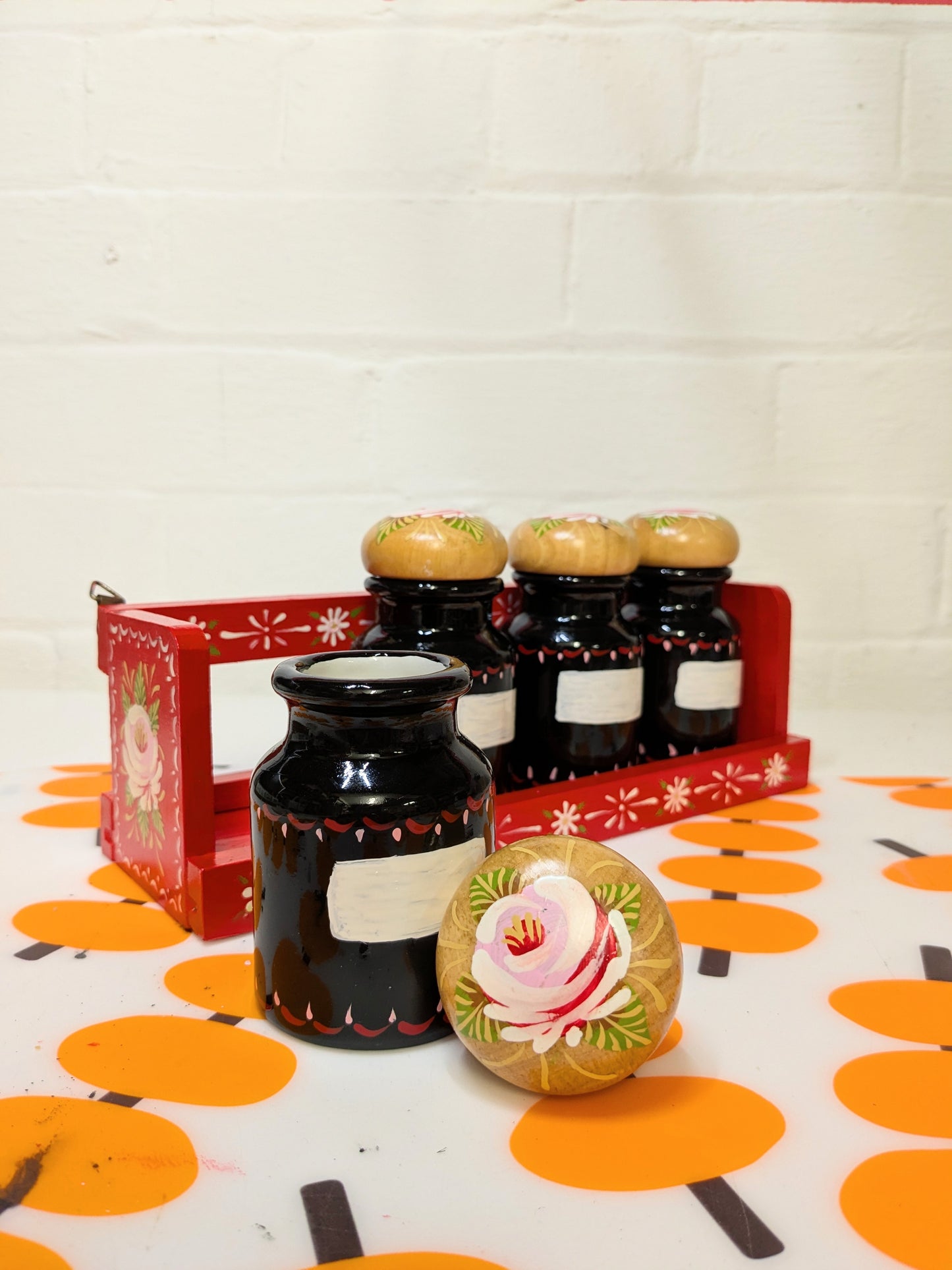 Hand Painted Spice Rack