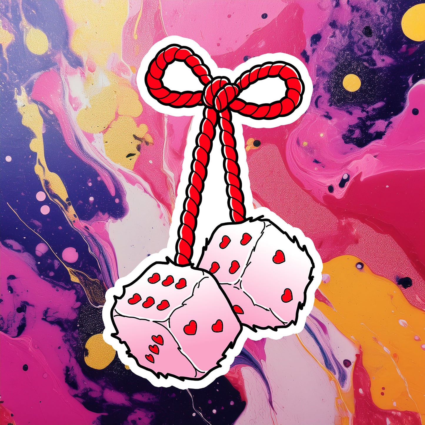 Fuzzy Dice Sticker