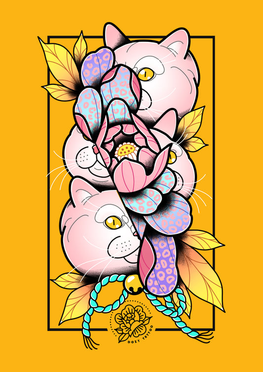Cat Stack Art Print